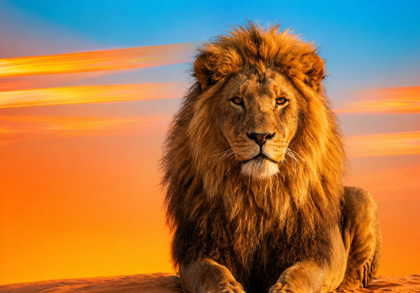 Lion portrait background